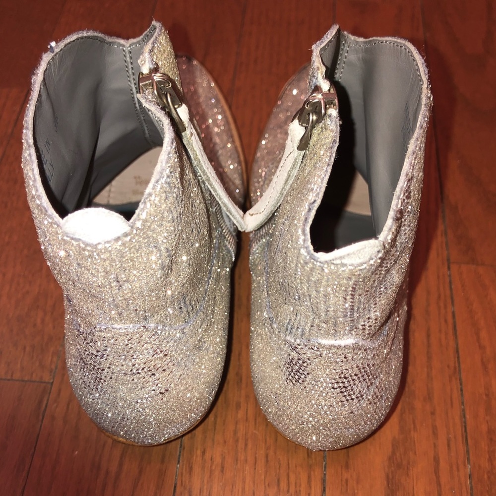 NEW Golden Goose Young Boots Silver Glitter Sequin - Picture 5 of 8